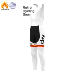 2017 sky Fleece Retro Cycling Bib Pants