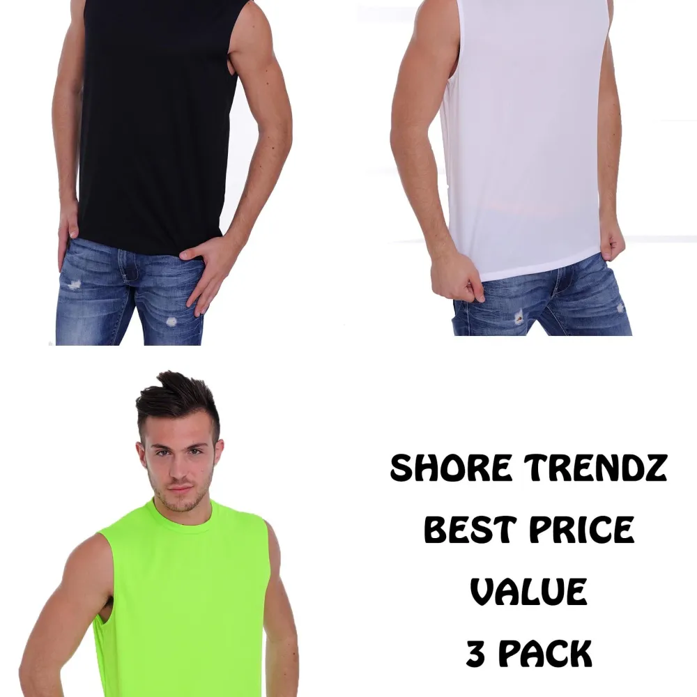 3 Pack Men's Dri Fit Sleeveless Shirt