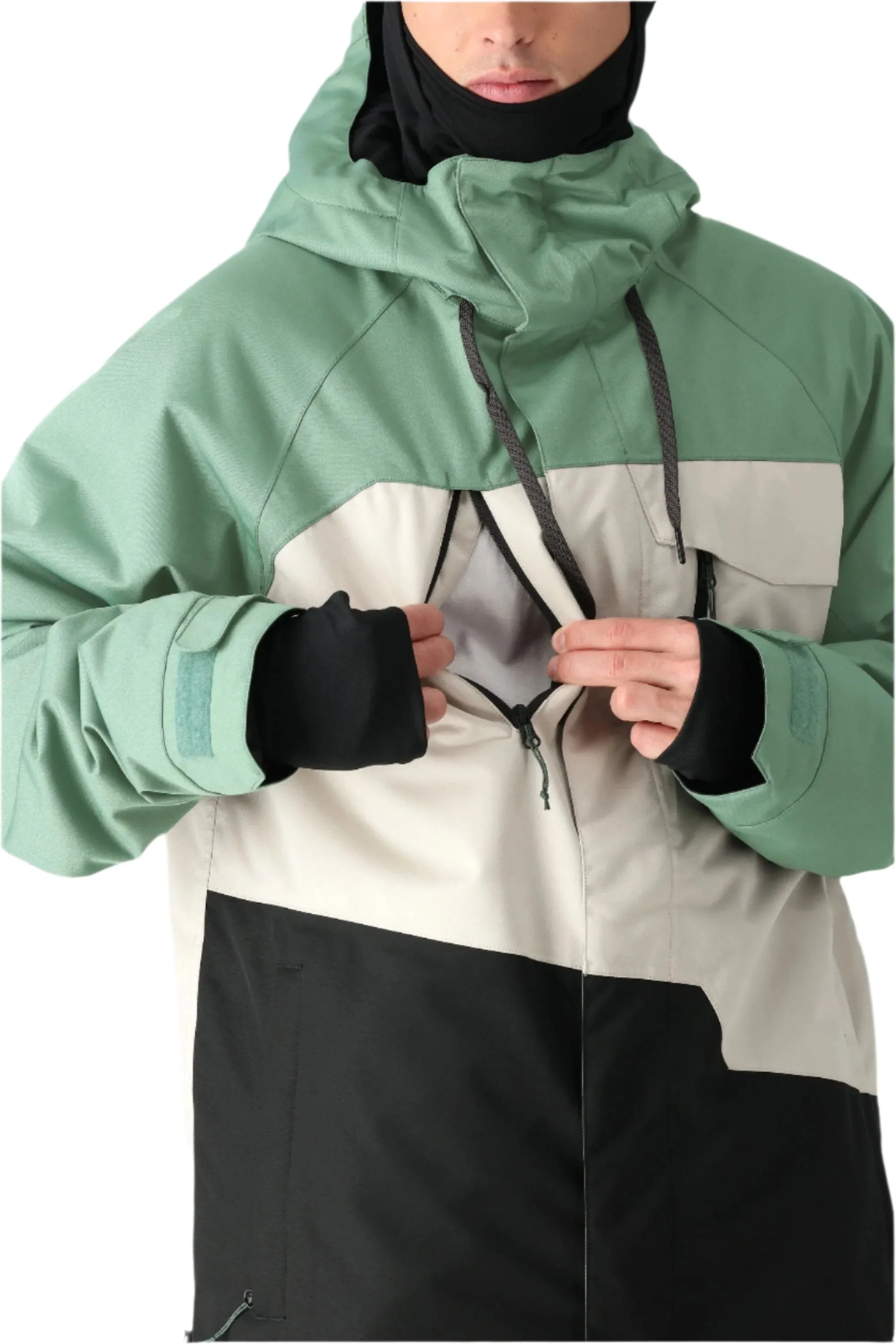 686 Geo Insulated Snowboard Jacket Cypress Limestone Colorblock 2025