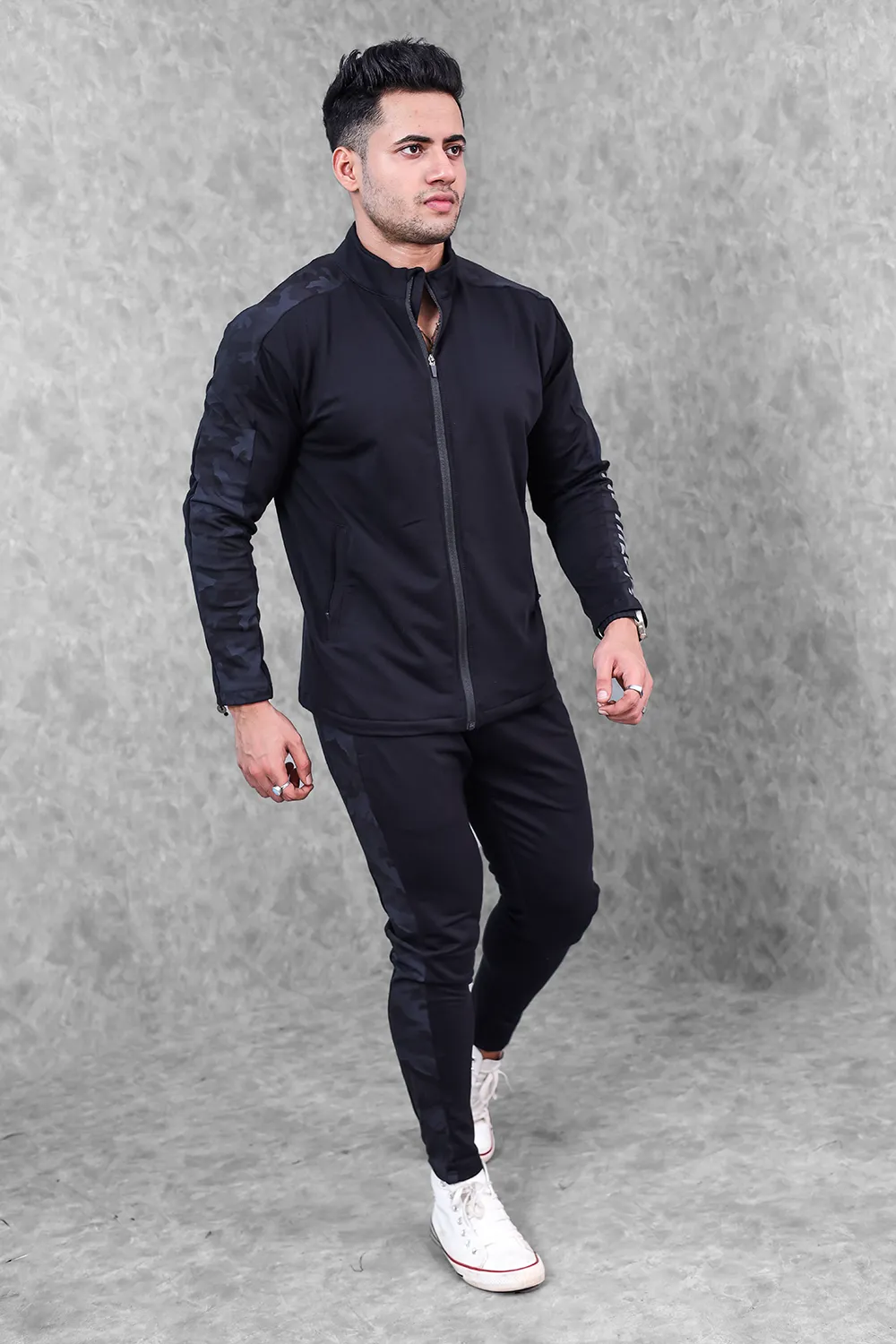 Active Camo Tracksuit- Black