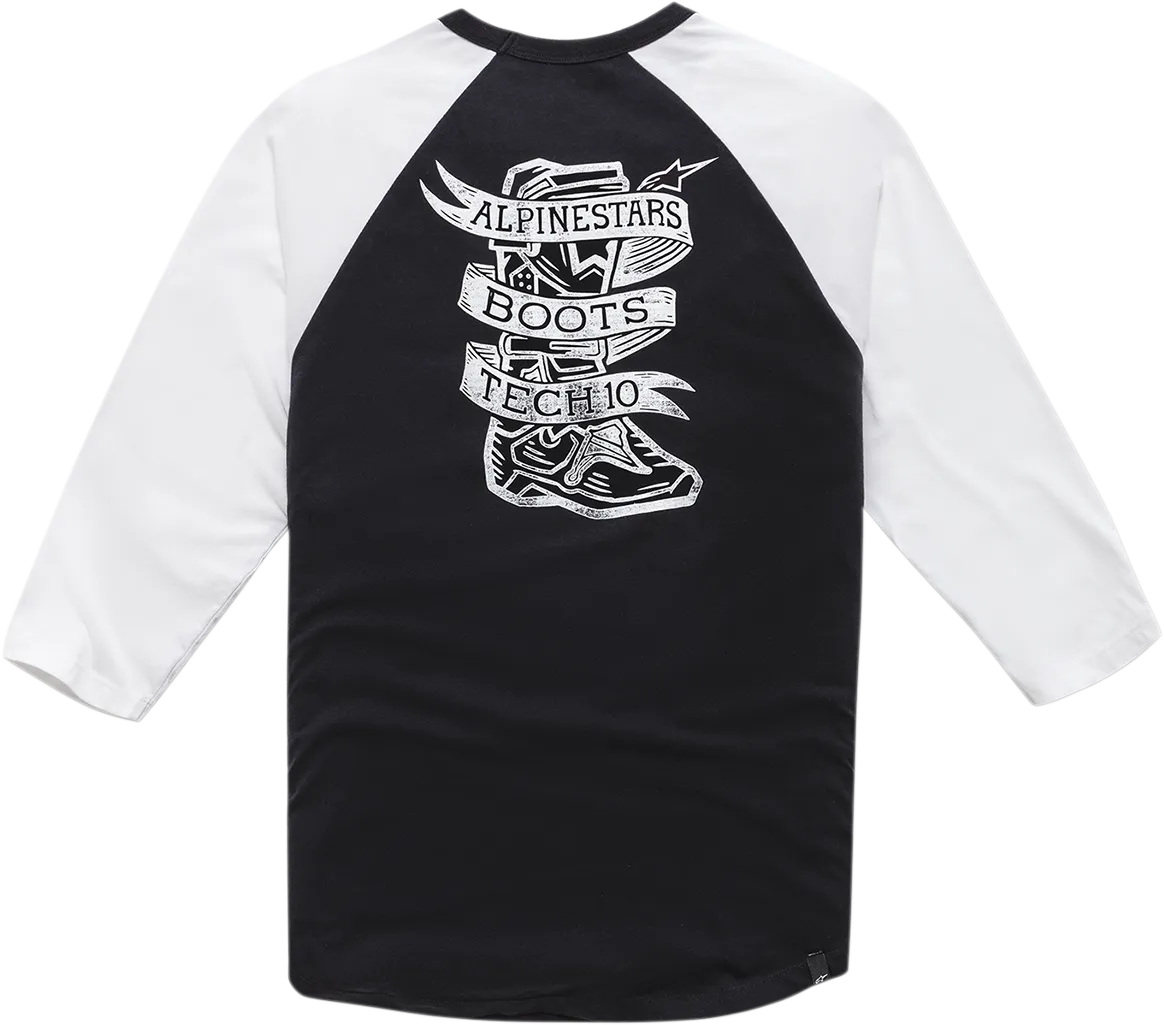 ALPINESTARS Booted Raglan T-Shirt - Black/White - Large 1210710041020L