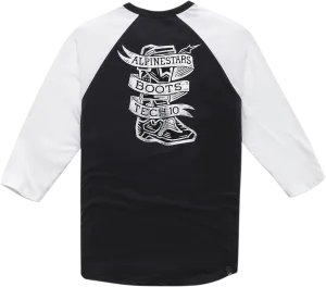 ALPINESTARS Booted Raglan T-Shirt - Black/White - Large 1210710041020L