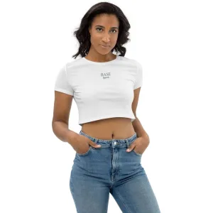 Base Apparel Embroidered Organic Crop Top - BA Silver