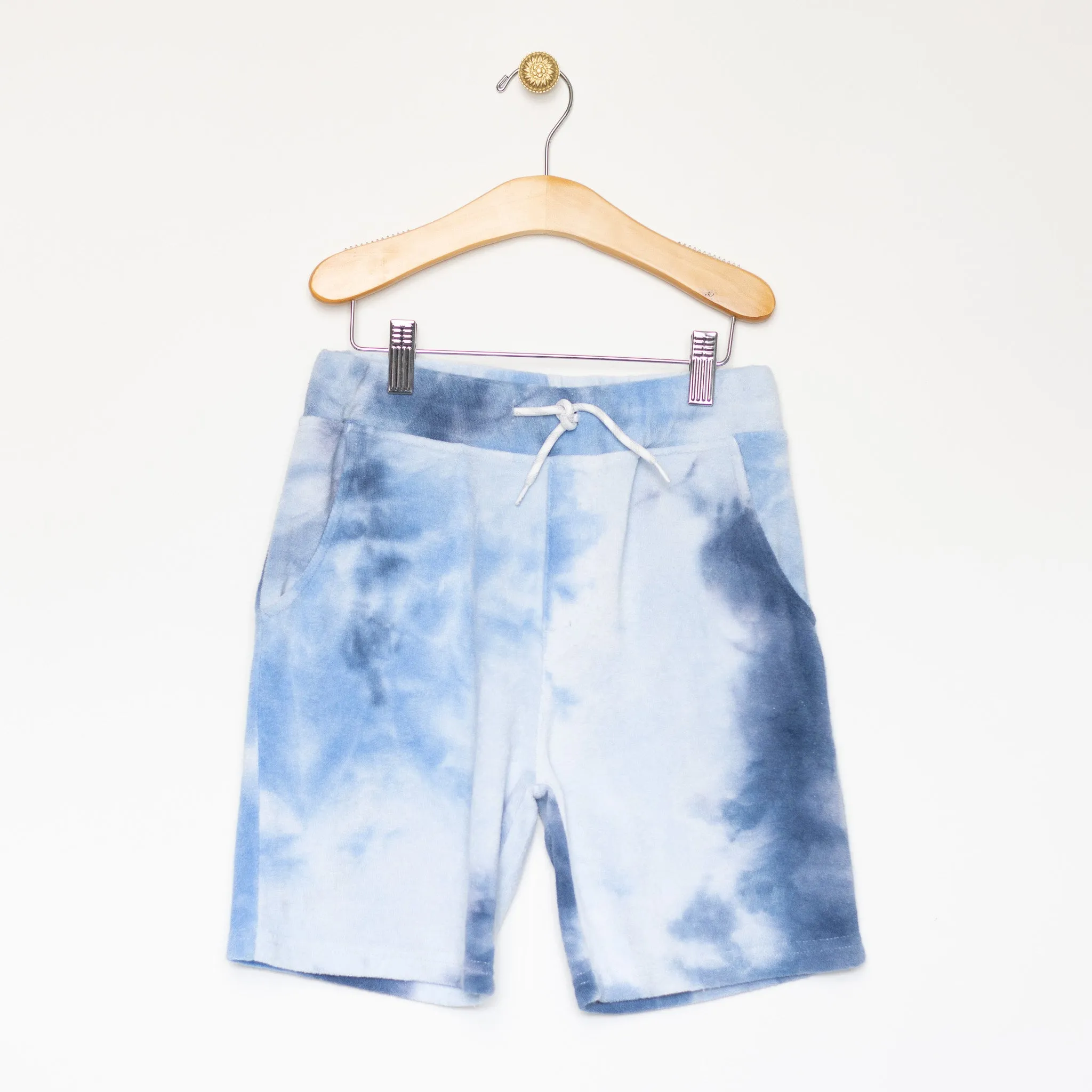 Blue Tie Dye Fleece Short