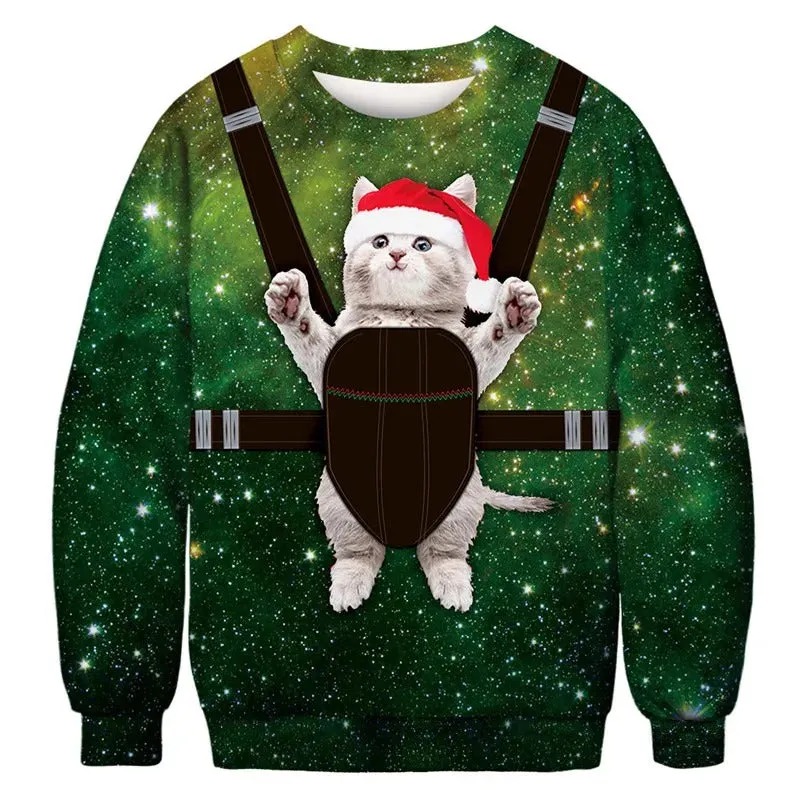 Boris - Warm sweater with 3D Christmas motif for men and women