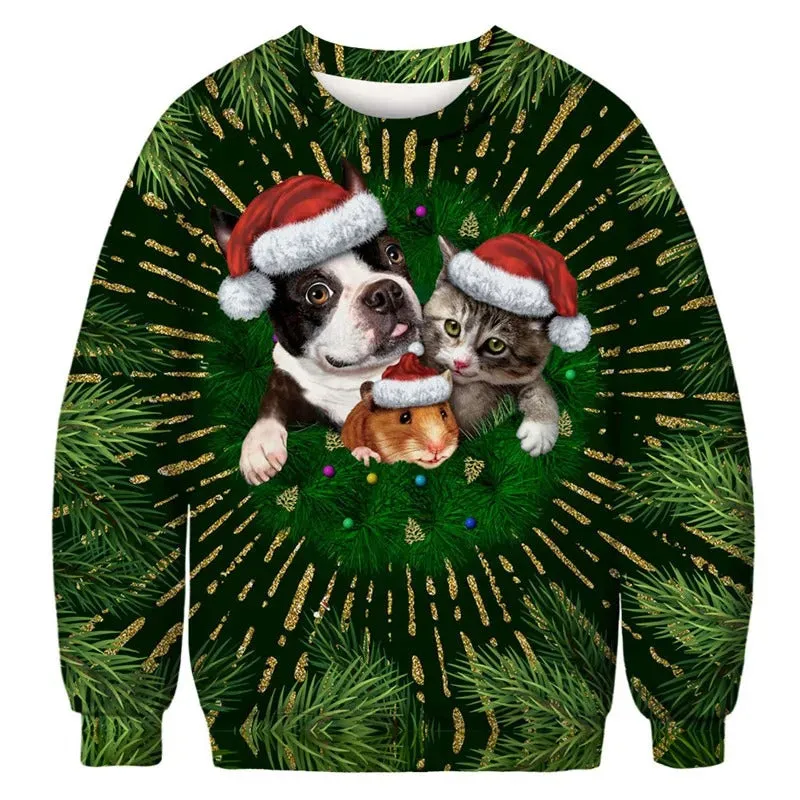 Boris - Warm sweater with 3D Christmas motif for men and women