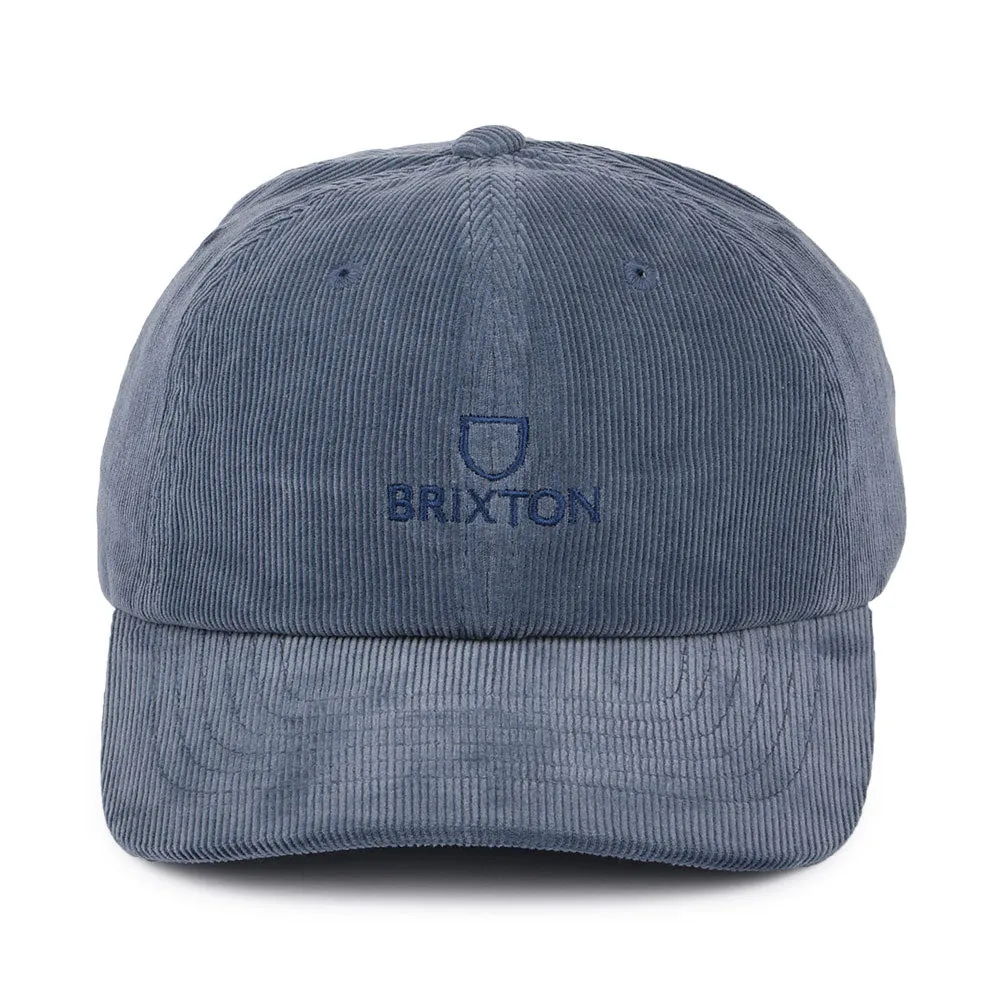 Brixton Hats Alpha LP Corduroy Baseball Cap - Blue