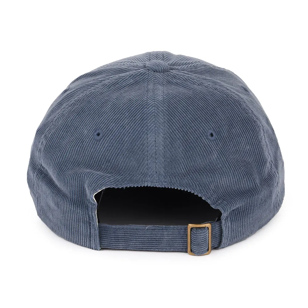 Brixton Hats Alpha LP Corduroy Baseball Cap - Blue