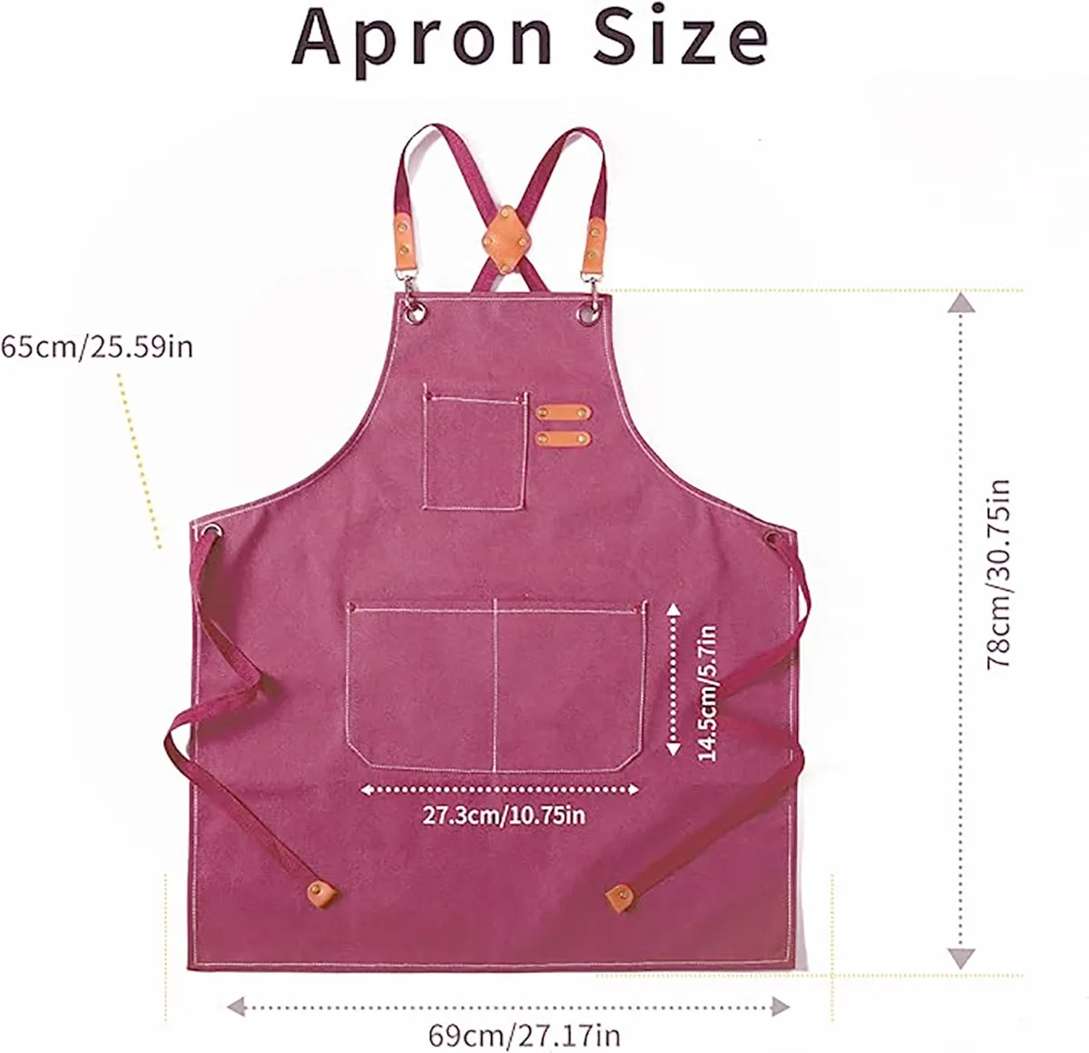 Chef Aprons Canvas Cross Back Premium : Stylish Unisex Design with Spacious Pockets