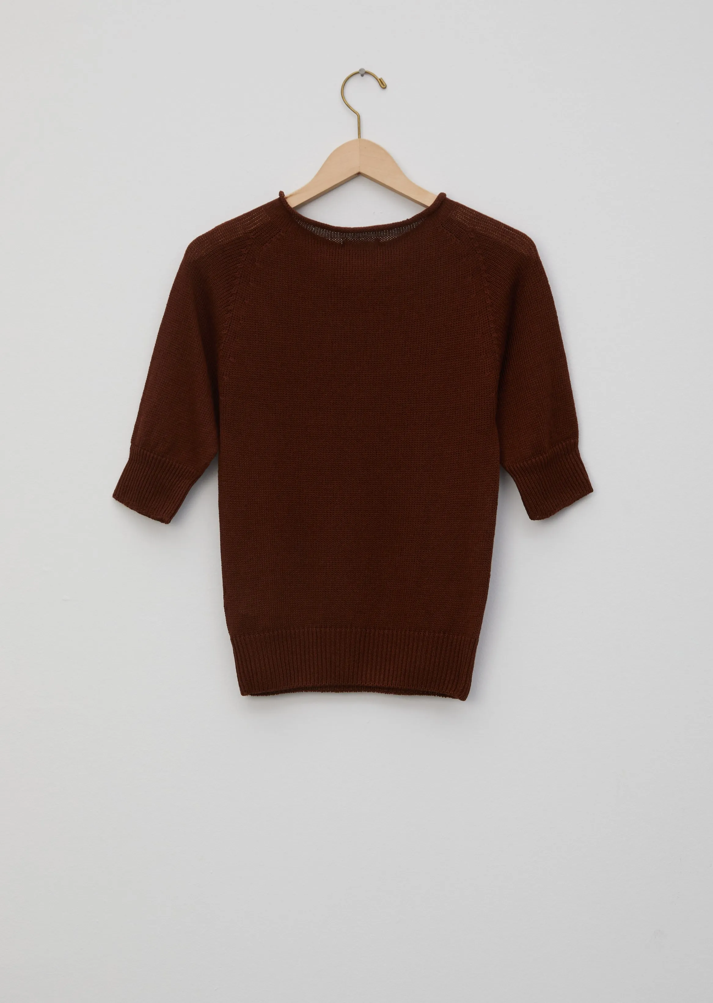 Cotton Linen Cast Off Roll Neck Sweater