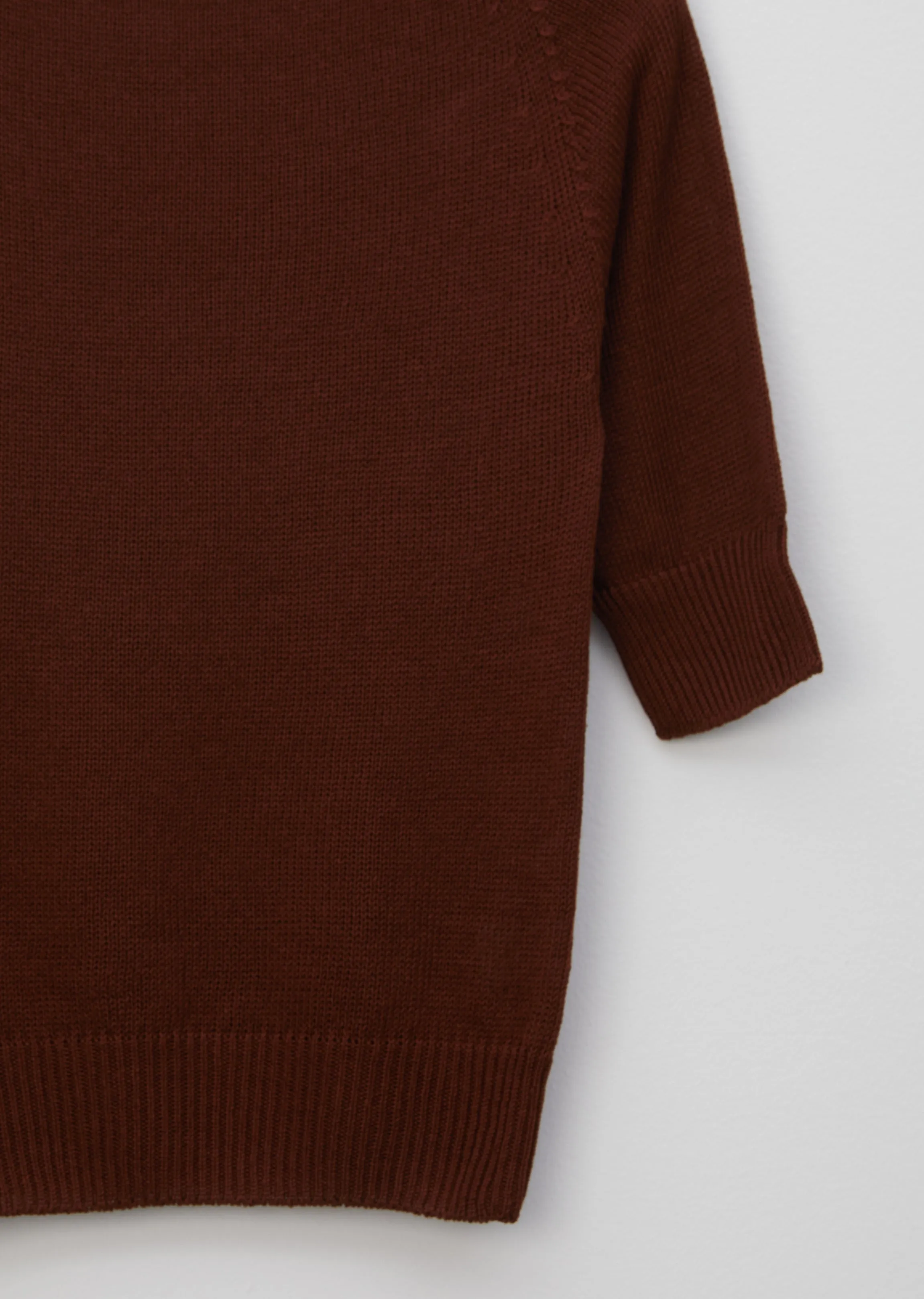 Cotton Linen Cast Off Roll Neck Sweater