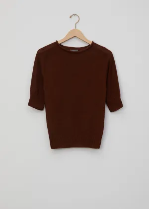 Cotton Linen Cast Off Roll Neck Sweater