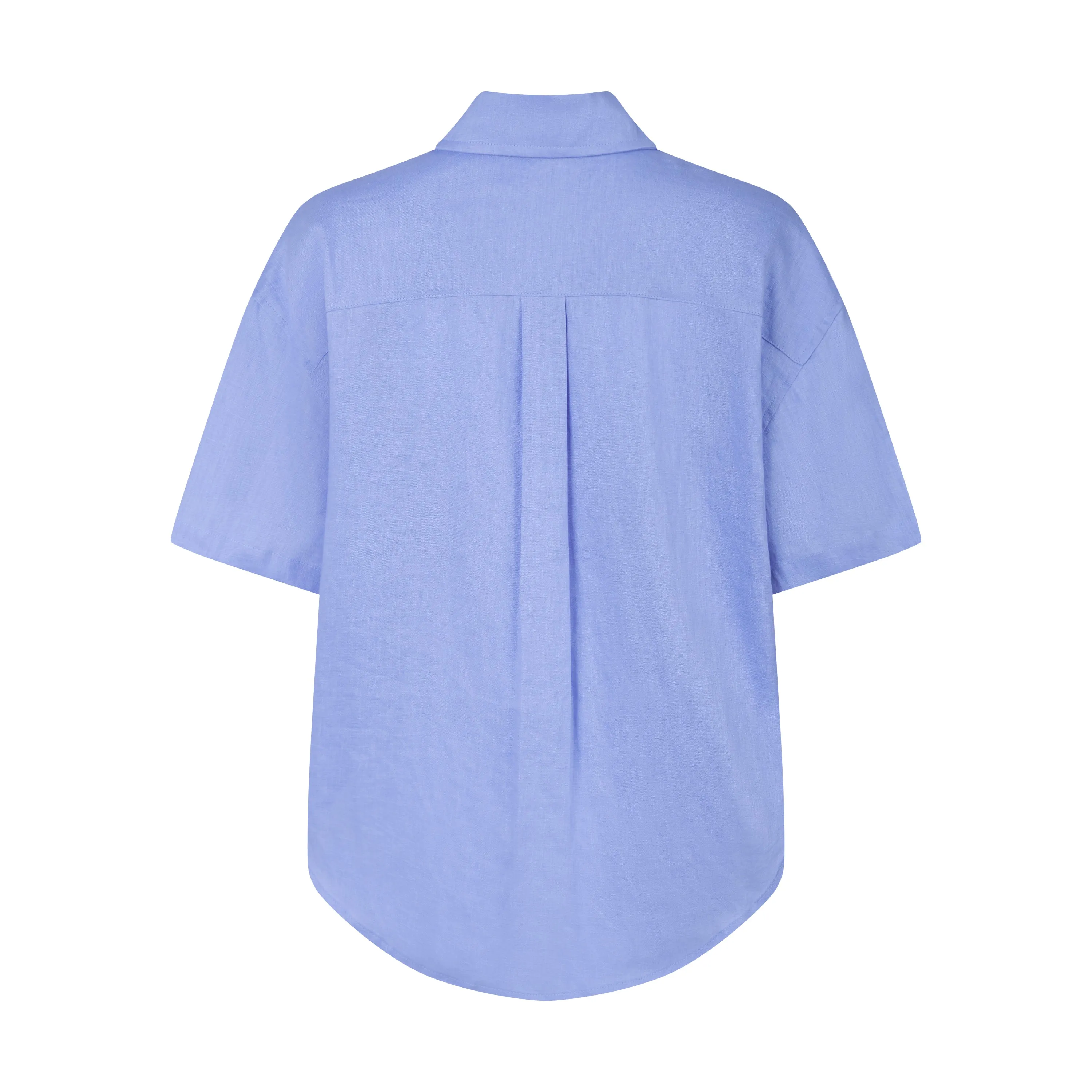 ESTL - Short Sleeve Lucinda Linen Shirt - Cornflower