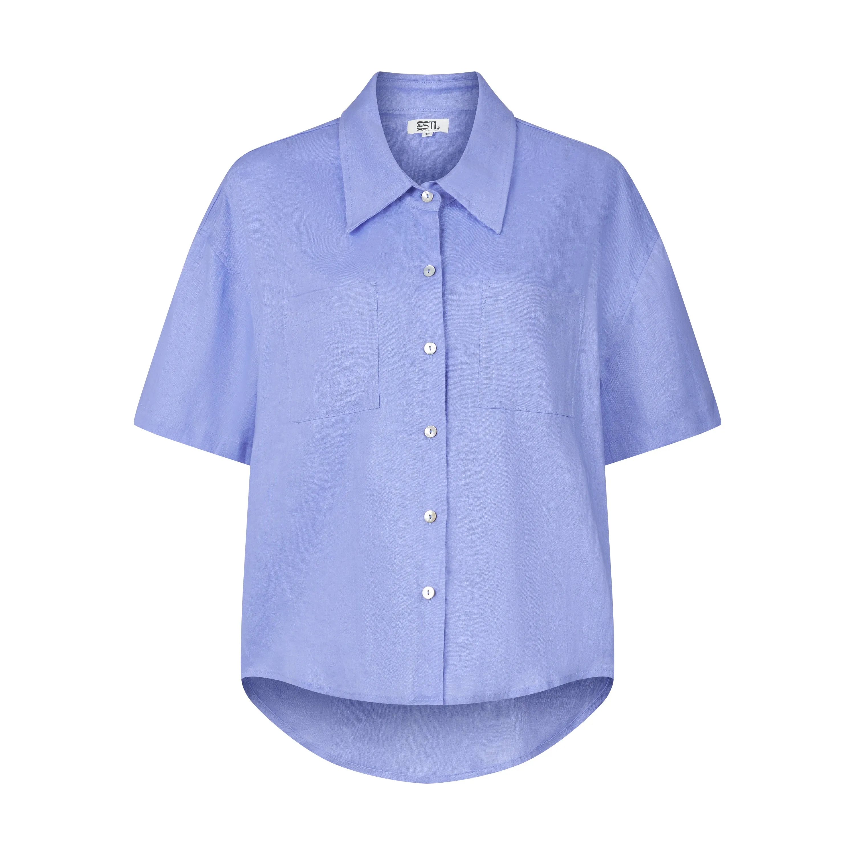 ESTL - Short Sleeve Lucinda Linen Shirt - Cornflower