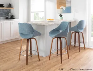 Fabrico Counter Stool - Set of 2 Blue By LumiSource - B26-FBCO2R WLBU2