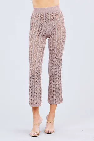 Flare Long Fishnet Sweater Pants