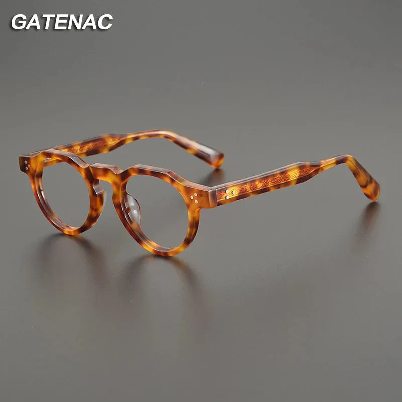 Gatenac Unisex Full Rim Round Acetate Eyeglasses Gxyj1164