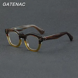 Gatenac Unisex Full Rim Square Acetate Eyeglasses Gxyj931