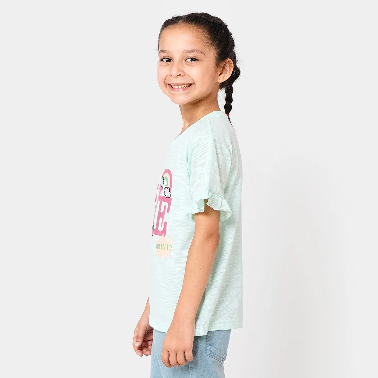 Girls T-Shirt Love - Light Blue