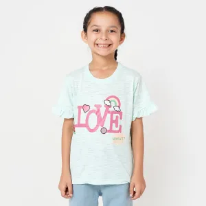 Girls T-Shirt Love - Light Blue