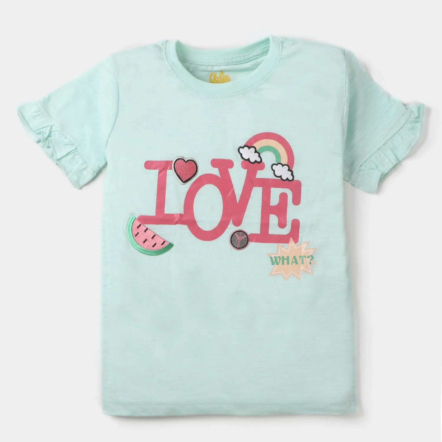 Girls T-Shirt Love - Light Blue