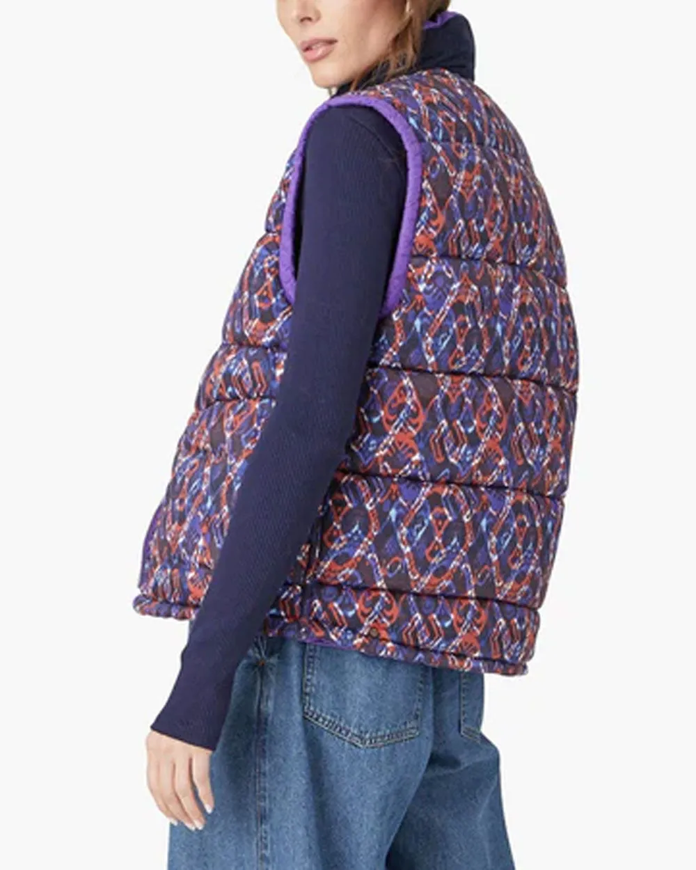 Ikat Purple Reversible Hunter Puffer Vest