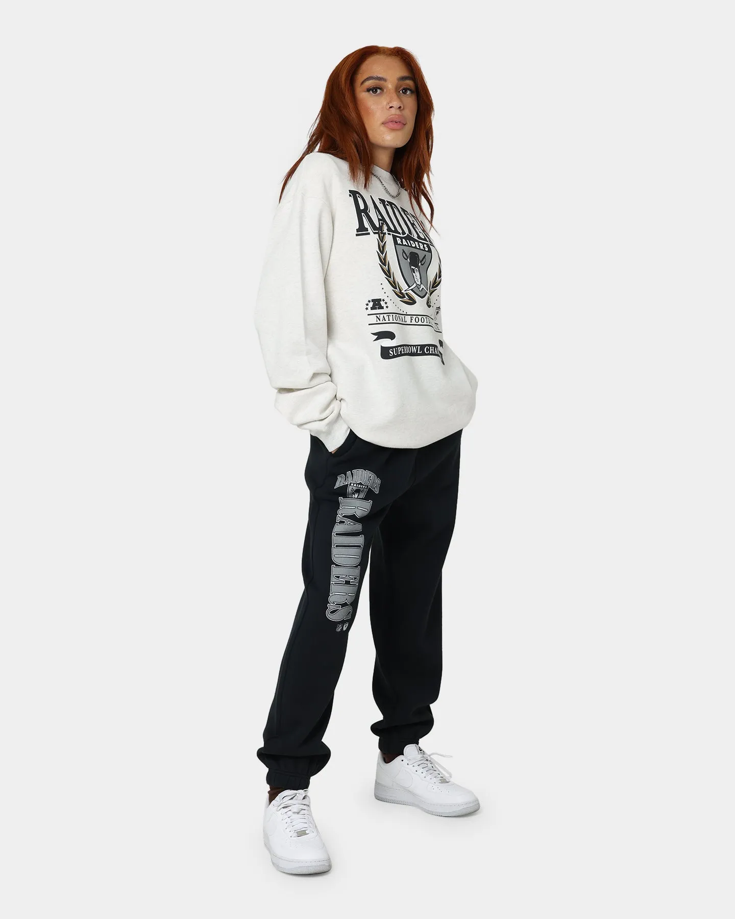 Mitchell & Ness Women's Las Vegas Raiders Arched Logo Sweat Pants Faded Black