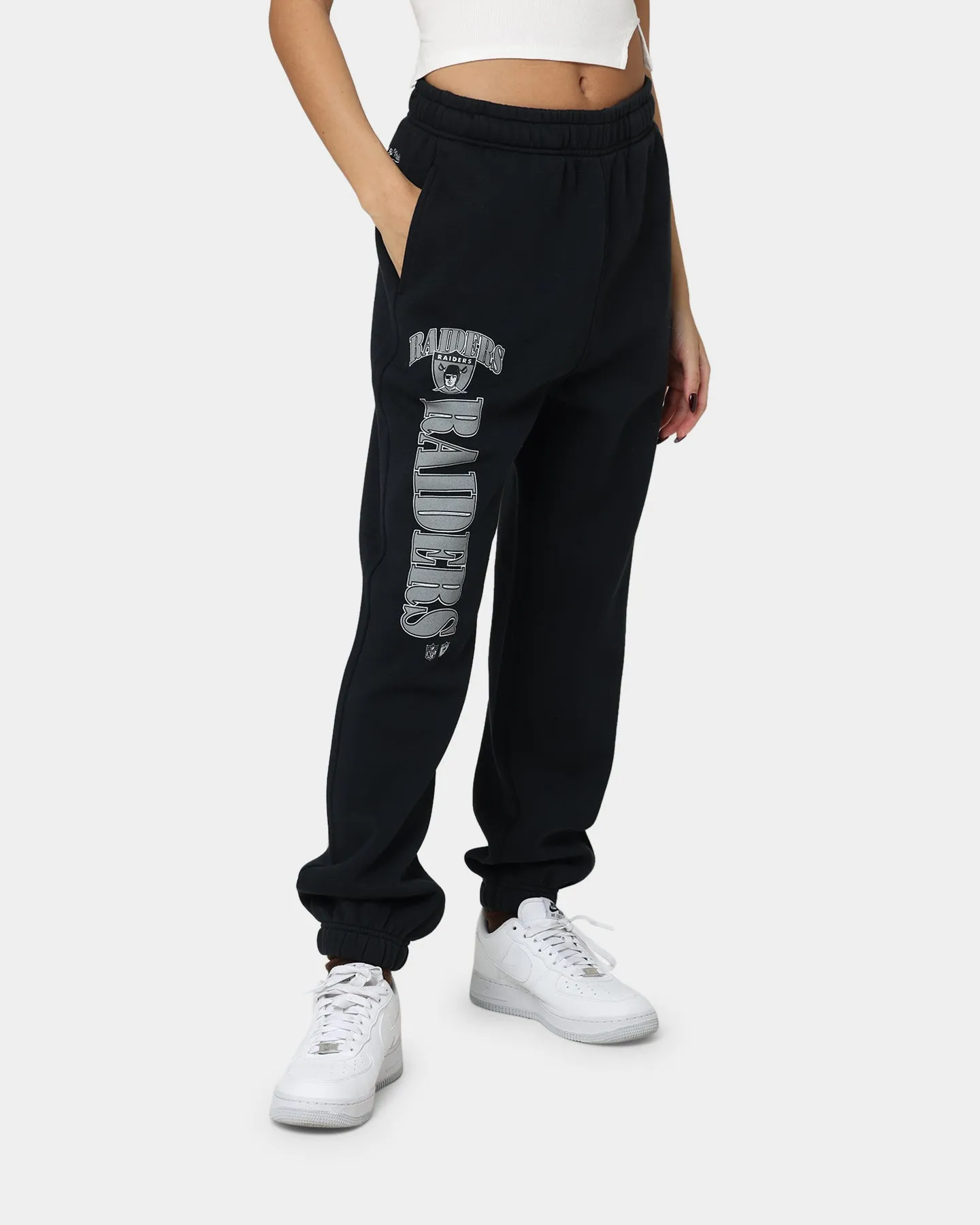 Mitchell & Ness Women's Las Vegas Raiders Arched Logo Sweat Pants Faded Black