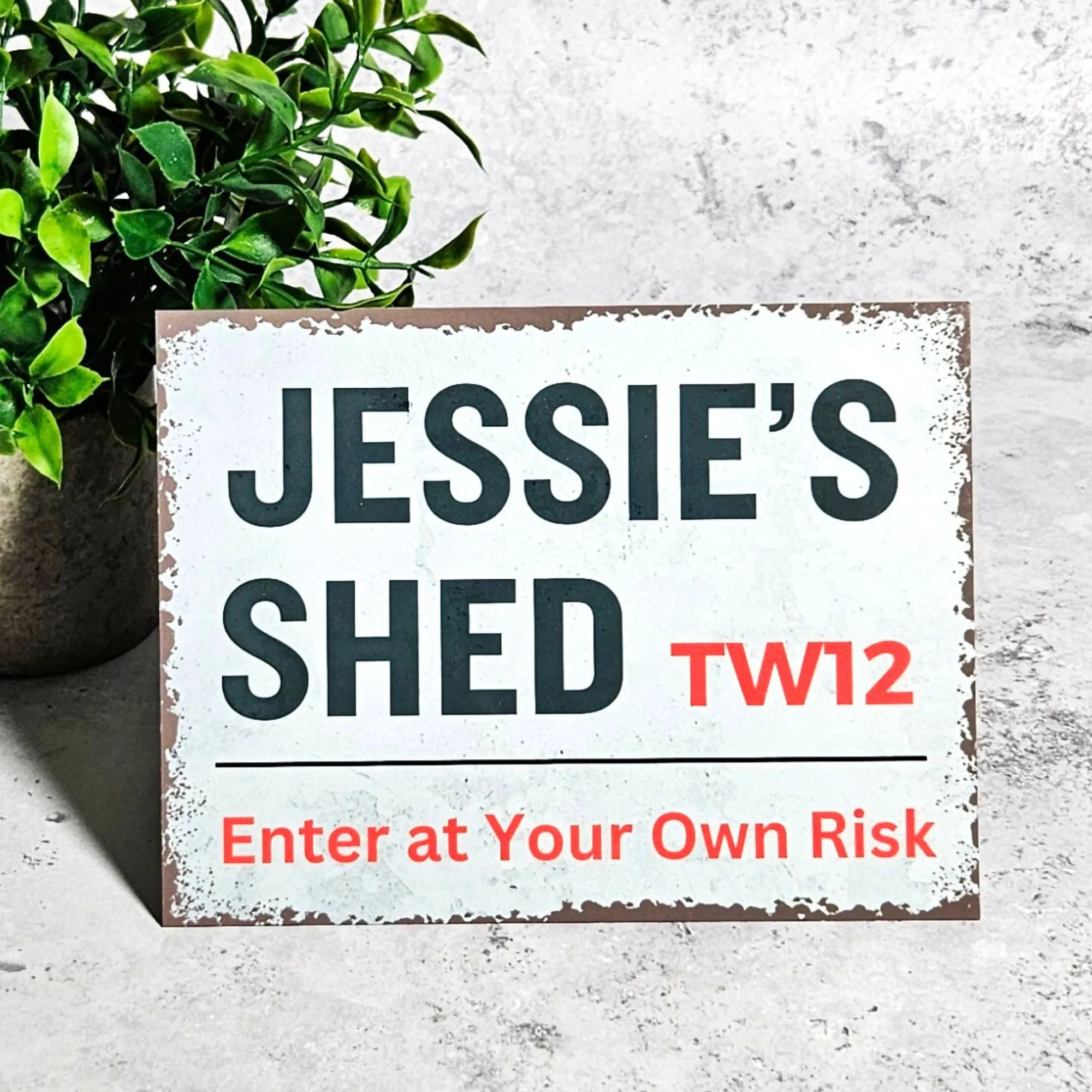 Personalised Metal Street Sign - Custom Shed Sign