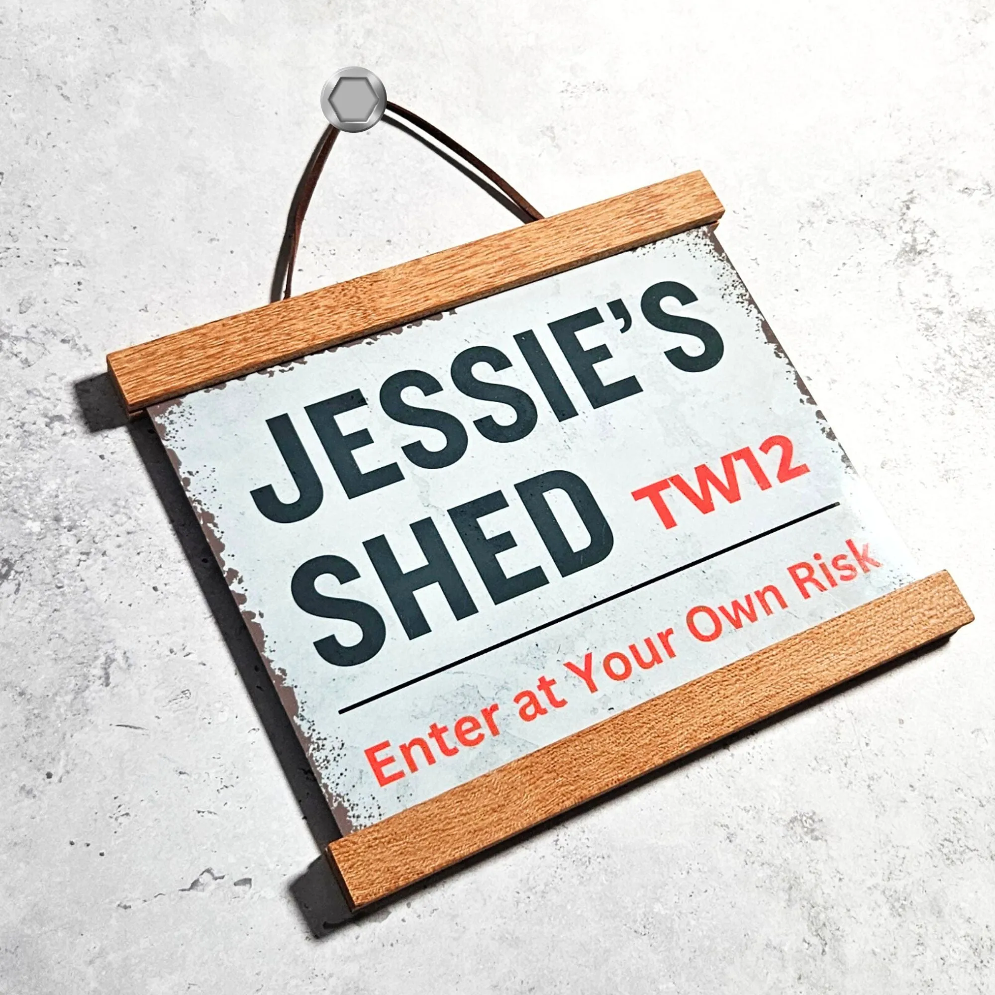 Personalised Metal Street Sign - Custom Shed Sign