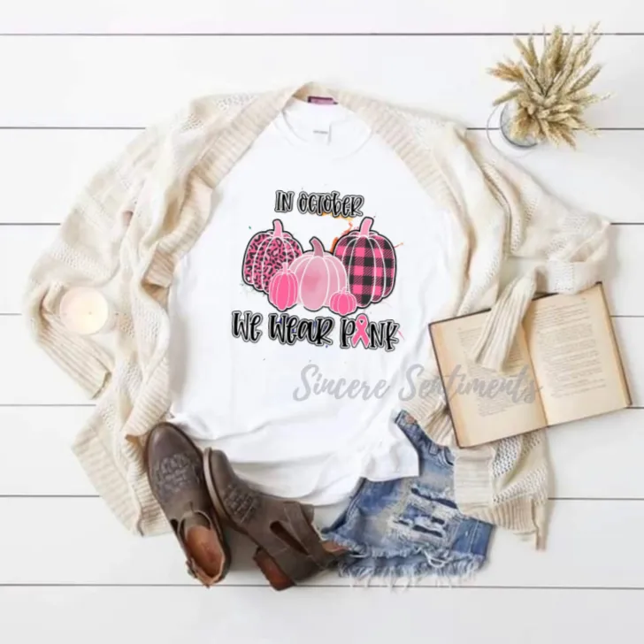 Pink Patterned Pumpkins Tee