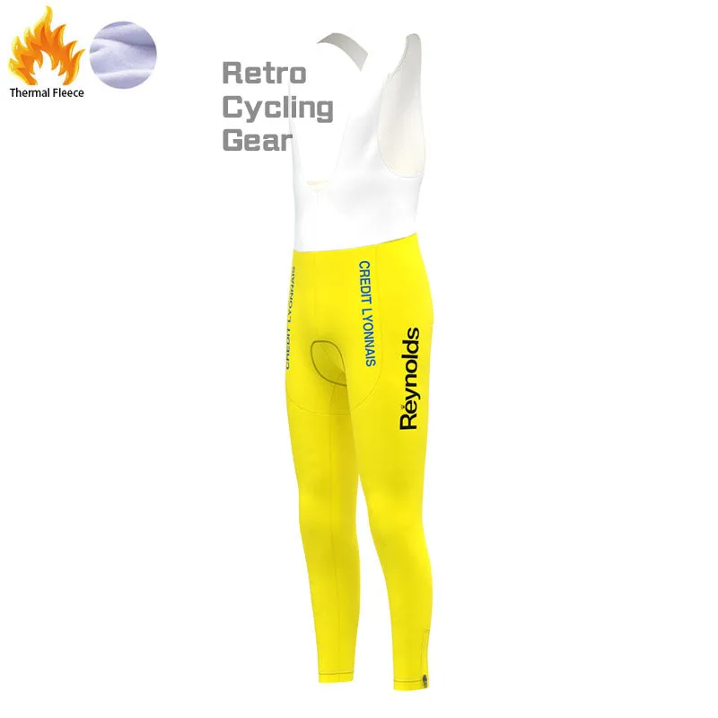 Reynolds Yellow Fleece Retro Cycling Pants