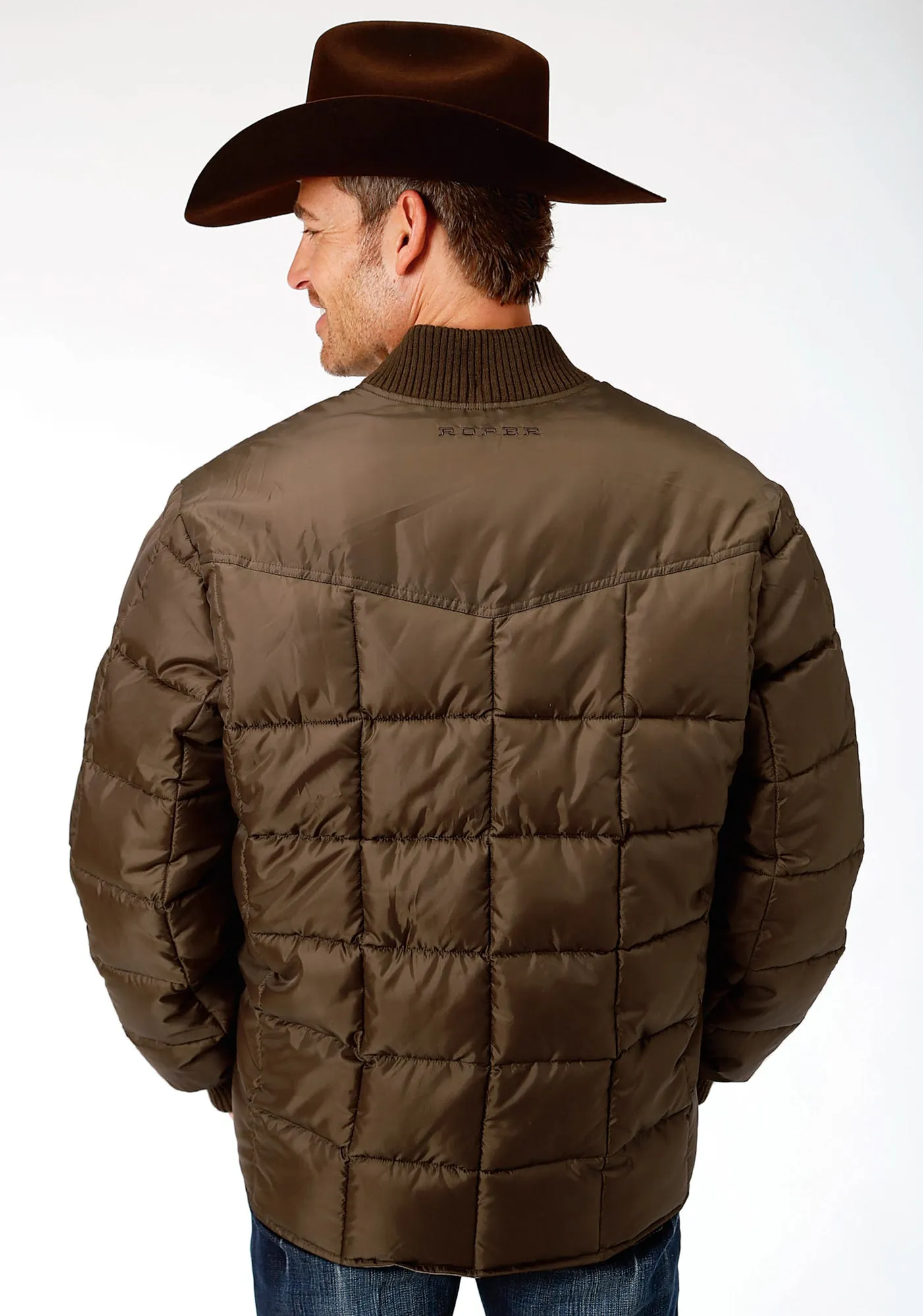 Roper Mens Chocolate Polyester Quilted Insulated Jacket