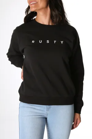 Rusty Essentials Crew Neck Fleece Black