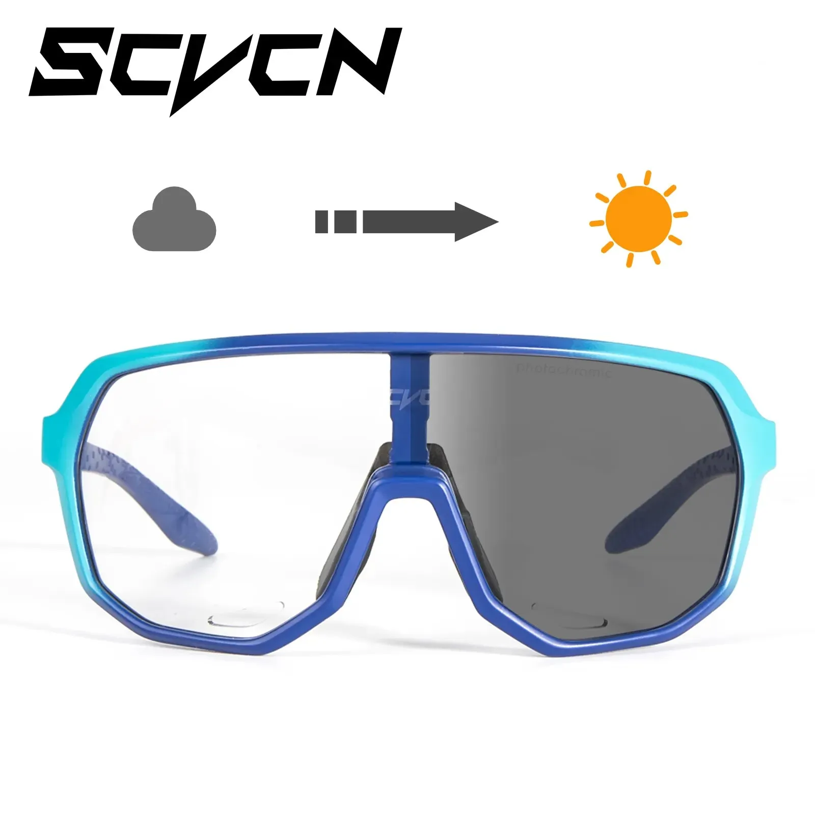 SCVCN Outdoor Sport Bike Photochromic Sunglasses Men Women bicycle MTB Road Cycling Glasses UV400 Fishing Goggles Running Eyewea