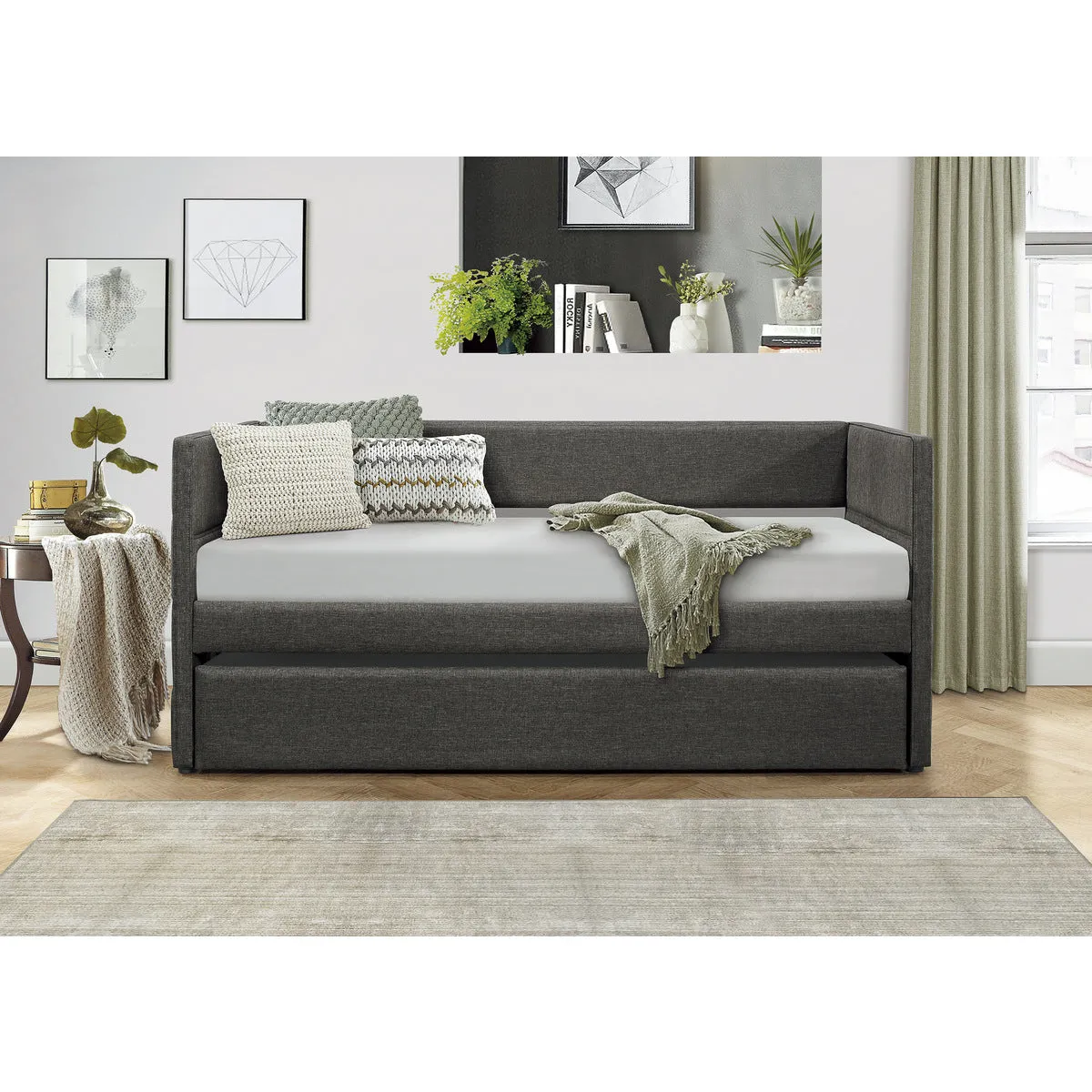 Spacious Sleep Haven: Vining Collection Daybed with Trundle