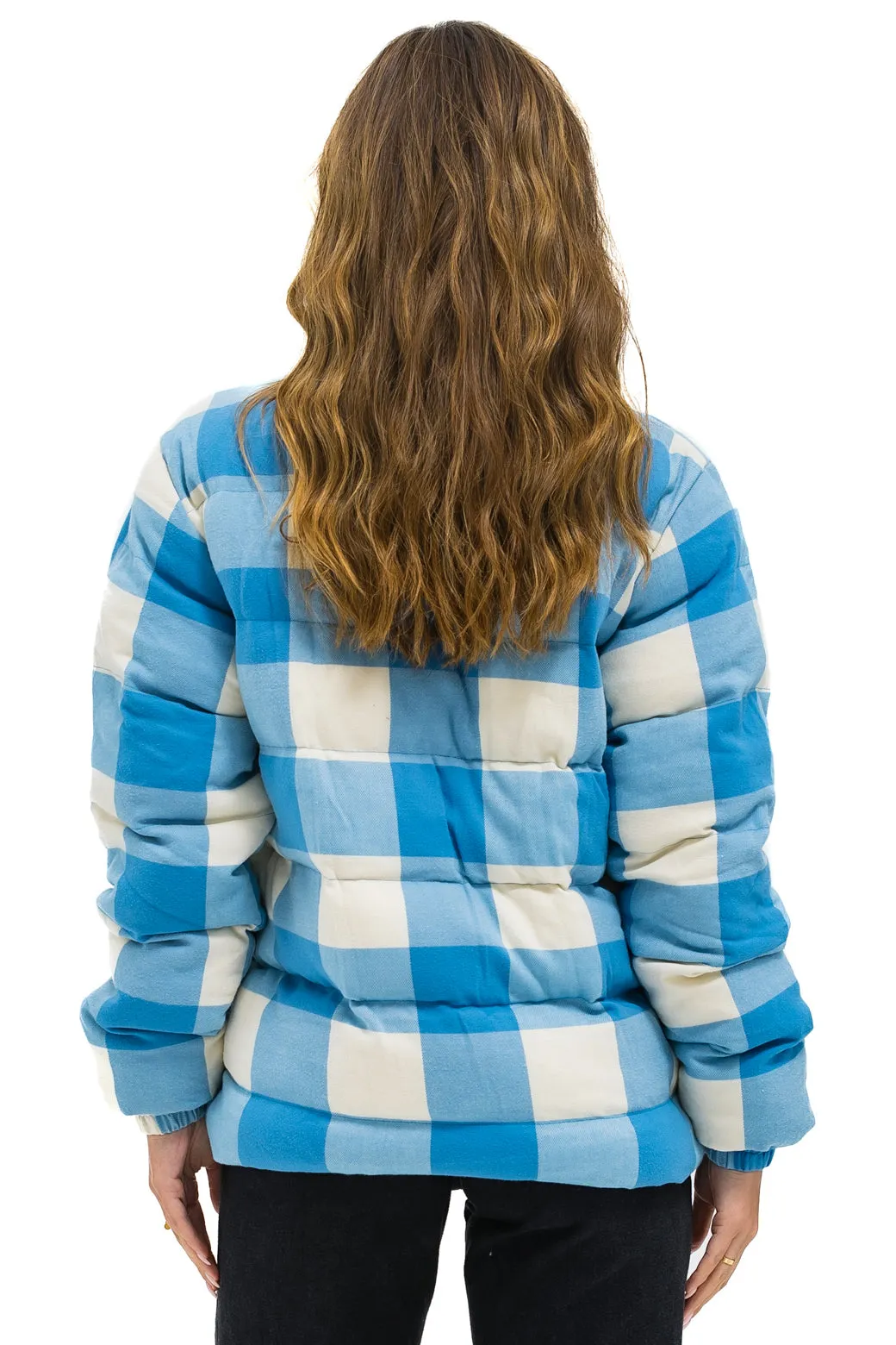 UNISEX PLAID TRAVELER JACKET - SKY PLAID