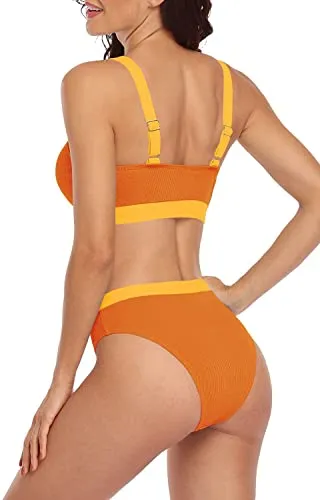 Upopby Sexy Solid Color Bikini Set Sport Two-Piece Swimsuit