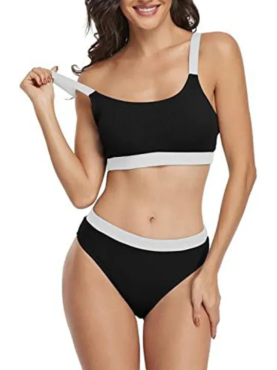 Upopby Sexy Solid Color Bikini Set Sport Two-Piece Swimsuit