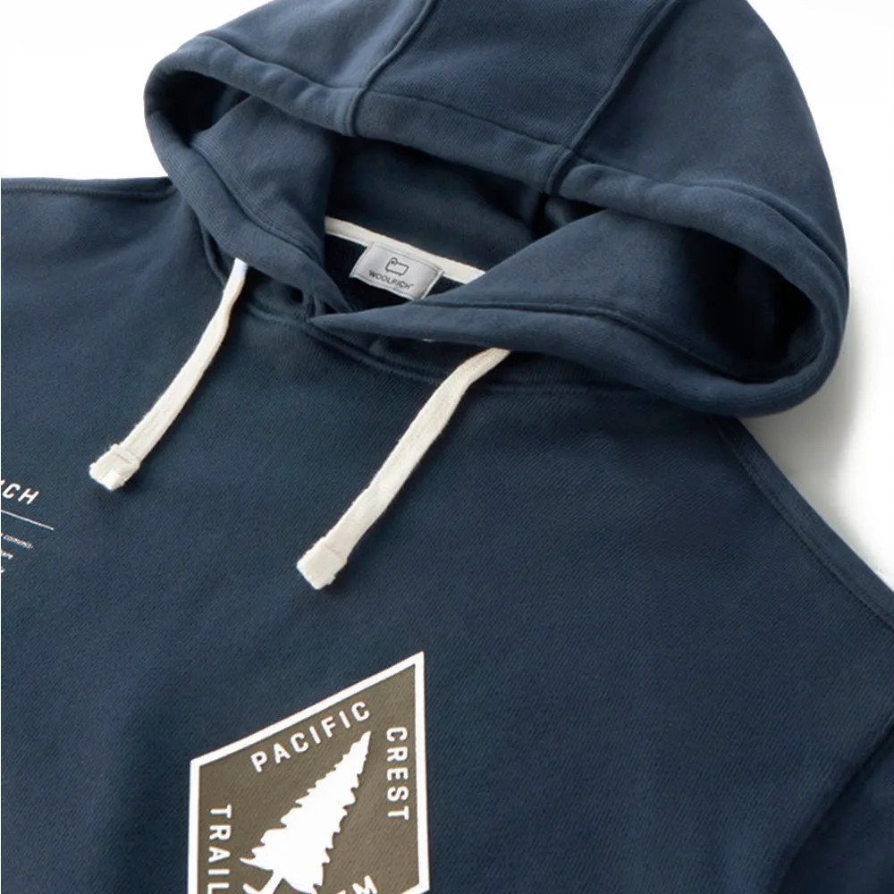 U.S. Trails Hoodie in Pure Cotton 'Melton Blue'