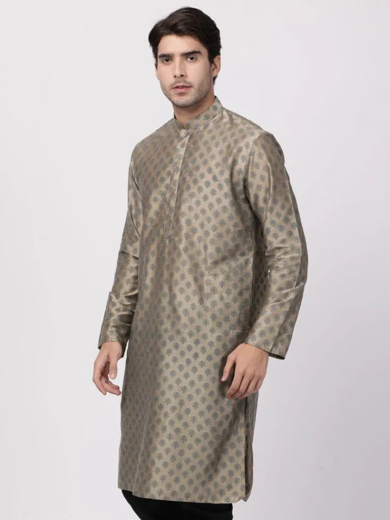 VASTRAMAY Men's Copper Cotton Blend Kurta