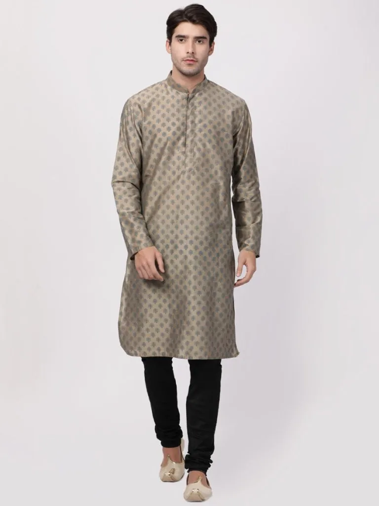 VASTRAMAY Men's Copper Cotton Blend Kurta