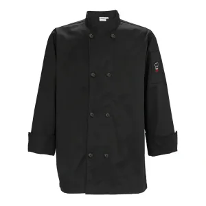 Winco UNF-6KL Tapered Chef Men's Jacket, Black, Large